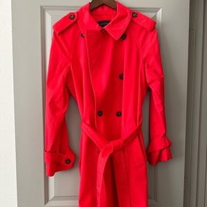 Ann Taylor Bright Poppy Trench Coat